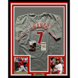 FRAMED Autographed/Signed MAIKEL FRANCO 33x42 Philadelphia Grey Jersey JSA COA