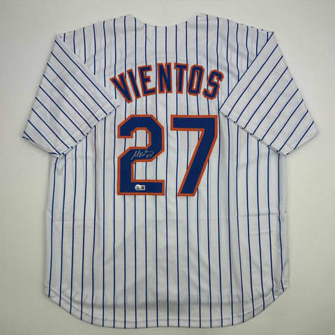 Autographed/Signed Mark Vientos New York Pinstripe Jersey Beckett BAS COA