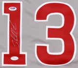 Starlin Castro Signed Chicago Cubs Road Gray Majestic Style Jersey (JSA COA)