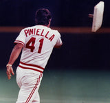 Lou Piniella Signed Reds Jersey (JSA) 1990 Cincinnati World Series Champ Manager