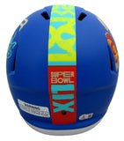 Zack Baun Signed Blue Full Size Replica SB LIX Helmet Eagles Beckett 198923