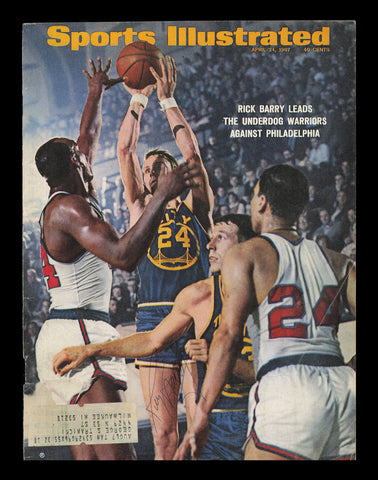 Rick Barry Autographed Sports Illustrated Cover Golden State Warriors 237716