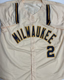 BRICE TURANG Signed Custom Replica Milwaukee Brewers MLB Cream Jersey AUTO - BAS