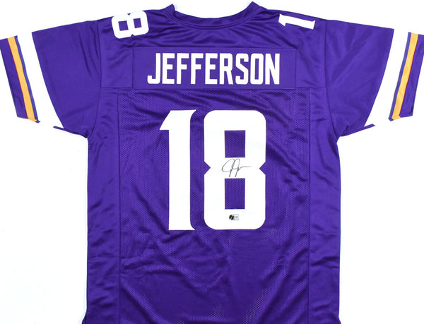 Justin Jefferson Autographed Purple Pro Style Jersey - Beckett W Hologram