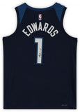 Anthony Edwards Minnesota Timberwolves Autographed Navy Nike