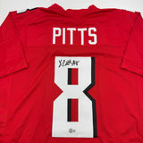 Autographed/Signed Kyle Pitts Atlanta Red Football Jersey Beckett BAS COA
