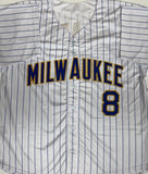 Brewers RYAN BRAUN Signed Custom Replica Retro TB Pinstripe Jersey AUTO - JSA
