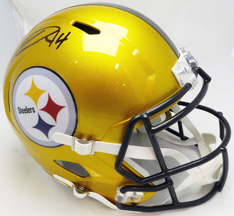 George Pickens Autographed Steelers Flash Full Size Helmet (Smudged) Beckett