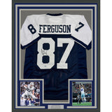 Framed Autographed/Signed Jake Ferguson 33x42 Dallas Thanksgiving Jersey BAS COA