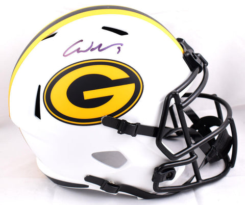 Christian Watson Autographed Packers F/S Lunar Speed Helmet-Beckett W Hologram