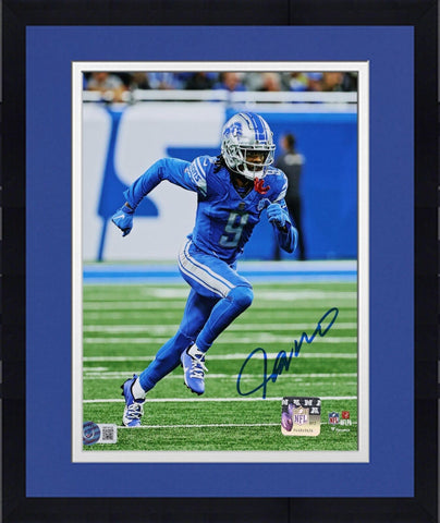 FRMD Jameson Williams Detroit Lions Signed 8x10 Running Route in Jersey Photo