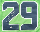 Earl Thomas Signed Seattle Seahawks Pro Cut Green Jersey (JSA) 7xPro Bowl DB