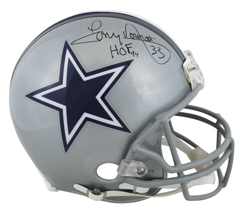 Cowboys Tony Dorsett "HOF 94" Signed Silver Full Size Proline Helmet BAS Witness