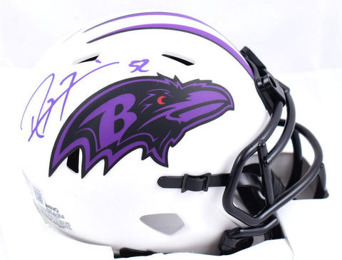 Ray Lewis Autographed Baltimore Ravens Lunar Speed Mini Helmet - Beckett W Holo