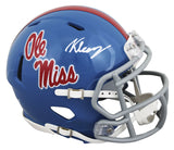 Ole Miss Kewan Lacy Signed Powder Blue Speed Mini Helmet JSA Witness #WC730991