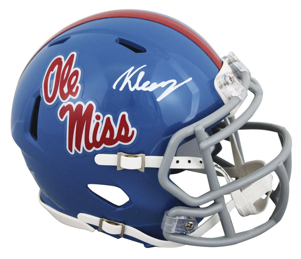 Ole Miss Kewan Lacy Signed Powder Blue Speed Mini Helmet JSA Witness #WC730991