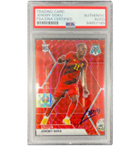 Jeremy Doku Signed 2021 Panini Mosaic Red Prizm Rookie #11 - PSA Authentic