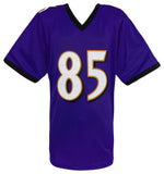 Derrick Mason (RAVENS) Signed Purple Custom Football Jersey - (SCHWARTZ COA)