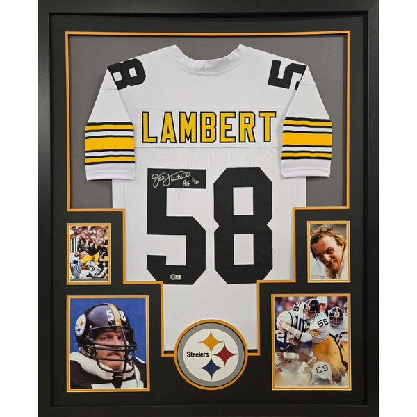 Jack Lambert Autographed Signed Framed White Pittsburgh Steelers Jersey BECKETT