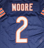 Chicago Bears Receiver DJ MOORE Signed Custom Replica Navy Jersey - BAS
