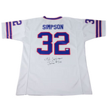 OJ Simpson Signed Buffalo Bills Football Jersey Inscribed Juice #32 with JSA