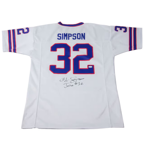 OJ Simpson Signed Buffalo Bills Football Jersey Inscribed Juice #32 with JSA