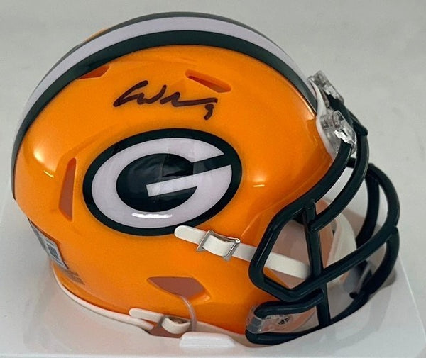 Packers CHRISTIAN WATSON Signed Riddell Speed Mini Helmet AUTO - BAS