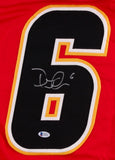 Dennis Wideman Signed Flames Jersey (Beckett) Abuse of a Linesman Incident