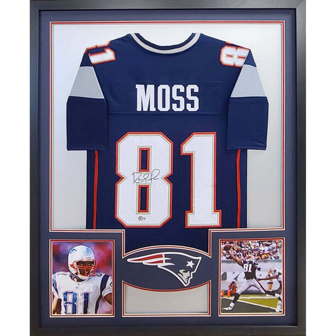 Randy Moss Autographed Signed Framed New England Patriots Jersey BECKETT