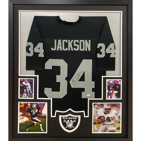 Bo Jackson Autographed Signed Framed Raiders Jersey JSA