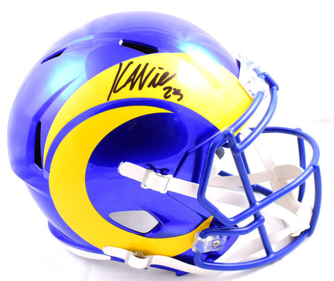 Kyren Williams Autographed Los Angeles Rams F/S Speed Helmet-Beckett W Hologram