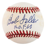 Bob Feller Cleveland Indians Signed Official AL Baseball HOF 62 JSA QR