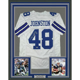 FRAMED Autographed/Signed DARYL MOOSE JOHNSTON 33x42 White Jersey BAS COA