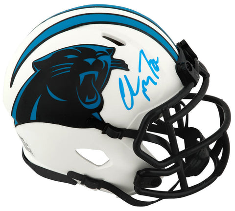 Christian McCaffrey Signed Panthers Lunar Riddell Speed Mini Helmet (Beckett)