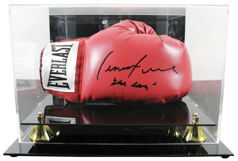 Lennox Lewis "The Lion" Signed Red Right Hand Everlast Glove W/ Case BAS Witness
