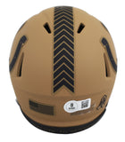 Colts Edgerrin James Signed Salute To Service II Speed Mini Helmet BAS Witnessed