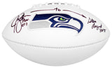 Steve Largent & Jim Zorn Signed Seattle Seahawks White Logo Football MCS Holo