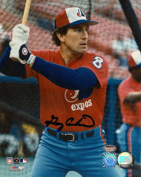 Gary Carter Signed Montreal Expos Batting Practice 8x10 Photo - (SCHWARTZ COA)