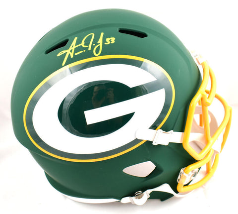 Aaron Jones Autographed Green Bay Packers F/S Amp Speed Helmet-Beckett W Holo