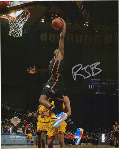 RJ Barrett New York Knicks Signed 8x10 Dunk vs. Atlanta Hawks Photograph