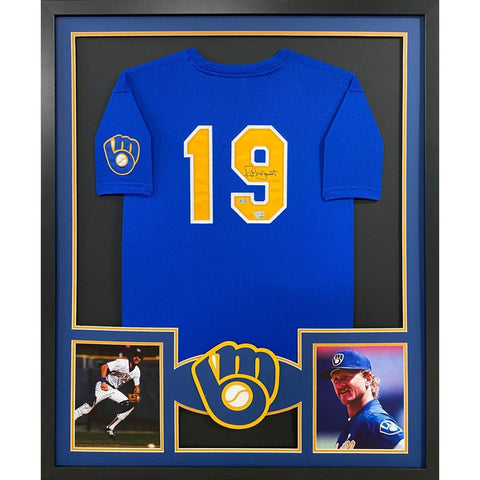 Robin Yount Autographed Signed Framed Milwaukee Brewers Jersey FANATICS