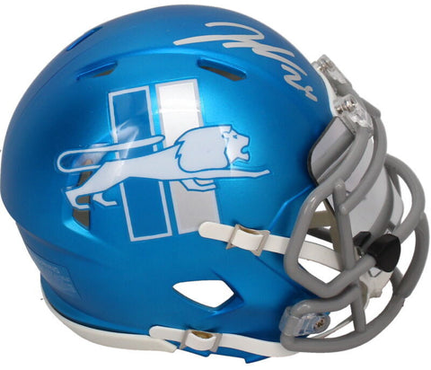 Jahmyr Gibbs Autographed Lions Alt. Mini Speed Helmet w/Visor Fanatics