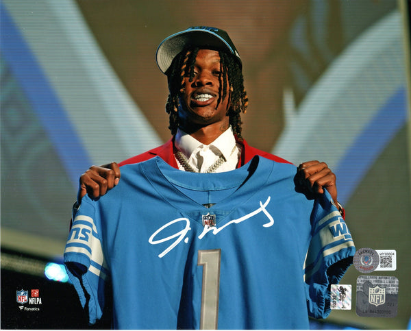 Jameson Williams Signed Detroit Lions Draft Day 8x10 Photo Beckett Witnessed