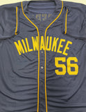 GRANT ANDERSON Signed Custom Replica Brewers Navy Jersey AUTO - BAS