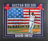 Red Sox David Ortiz "Boston Strong" Signed 16x20 Framed Horizontal Photo BAS Wit