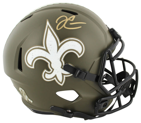 Saints Derek Carr Signed Salute To Service Full Size Speed Rep Helmet BAS Wit