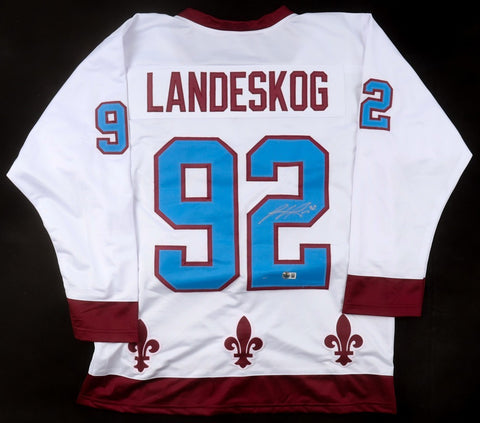 Gabriel Landeskog Signed Quebec Nordiques Throwback Jersey /Beckett Avalanche LW