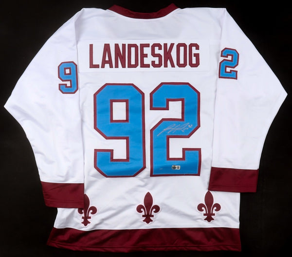 Gabriel Landeskog Signed Quebec Nordiques Throwback Jersey /Beckett Avalanche LW