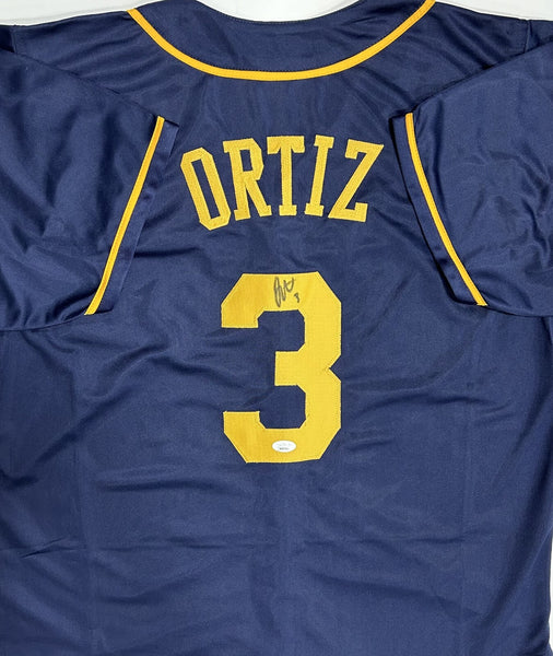 Brewers Infielder JOEY ORTIZ Signed Custom Replica Blue Jersey AUTO - JSA