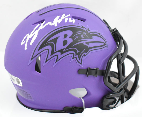 Kyle Hamilton Autographed Ravens Rave Speed Mini Helmet - Beckett W Hologram
